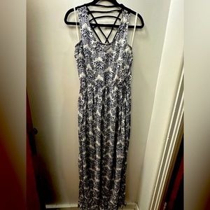 Blue and White Maxi Dress
